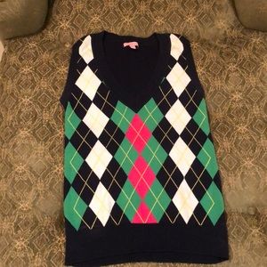 Lily Pulitzer 100% cotton argyle sweater